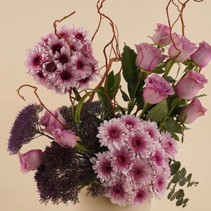 Luxury Purple Flowers in Modern Vase