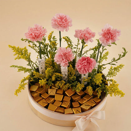 Chocolate with Pink Carnation Box