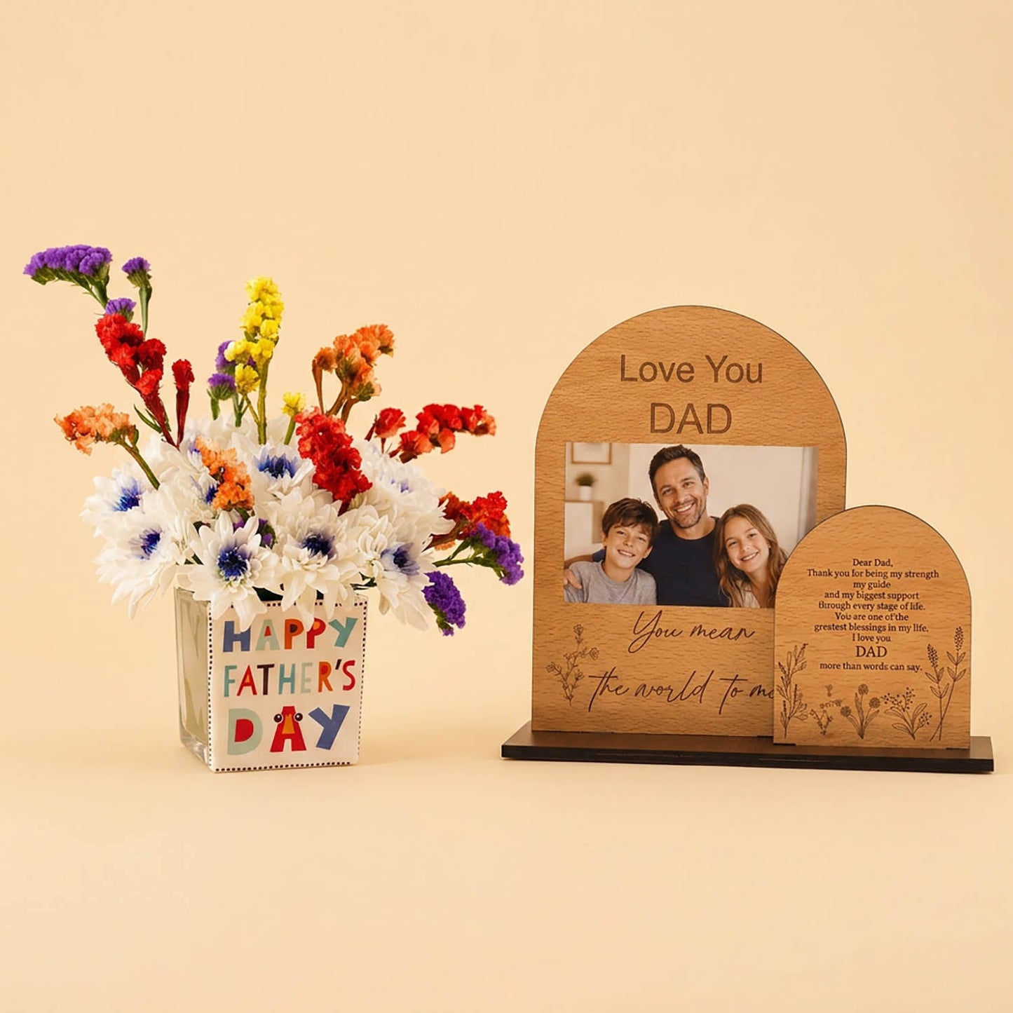 Father's Day Flower Vase with Personalized Tabletop