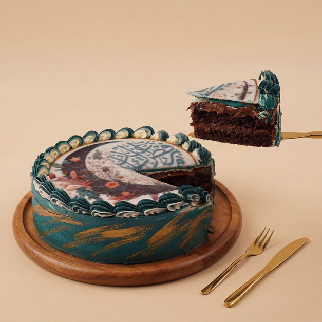Eid Crescent Chocolate Cake