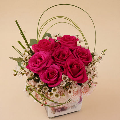 Eid Joy Dark Pink Roses Vase