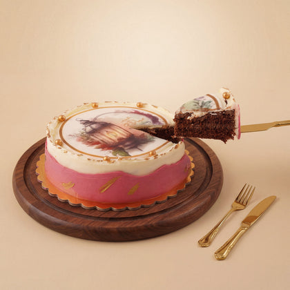Eid Mubarak Pink Roses & Delightful Cake