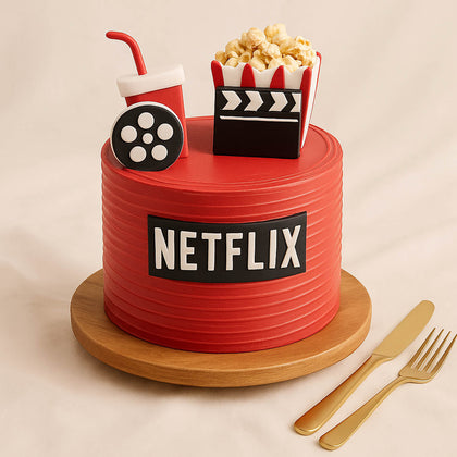Cinematic  Netflix-Themed Tart Cake