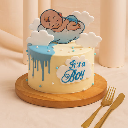 Sleeping Baby Designer Blue Cake