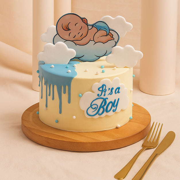 Sleeping Baby Designer Blue Cake