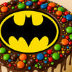 M&Ms n Chocolate Drip Batman Kids Cake 