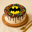 M&Ms n Chocolate Drip Batman Kids Cake 