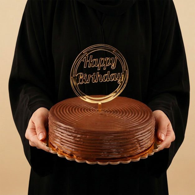 Golden Wishes Birthday Cake