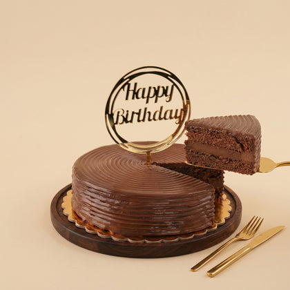 Golden Wishes Birthday Cake