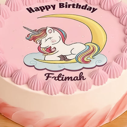 Pink Unicorn Kids Birthday Cake