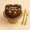 Heart-shaped Birthday Chocolate Cake