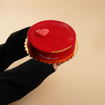 Love Surprise | Red Roses, Cake & Heart Balloons