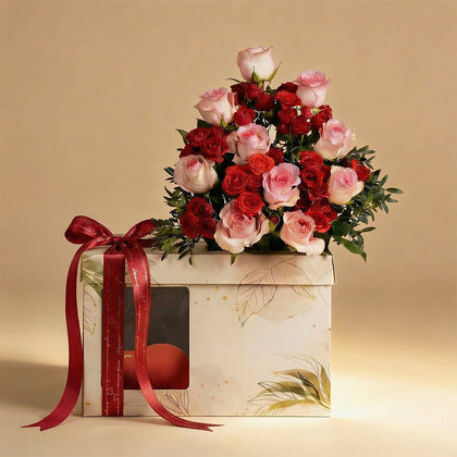 LOVE Box | Roses & Cake for Valentine Day