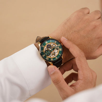 Montignac Elegant Black Mesh Bracelet Watch For Him
