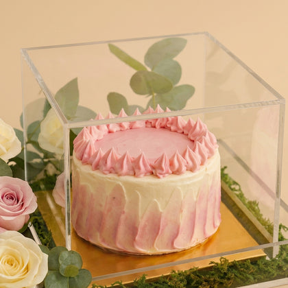 Pink Blush Flower and Cake Tray