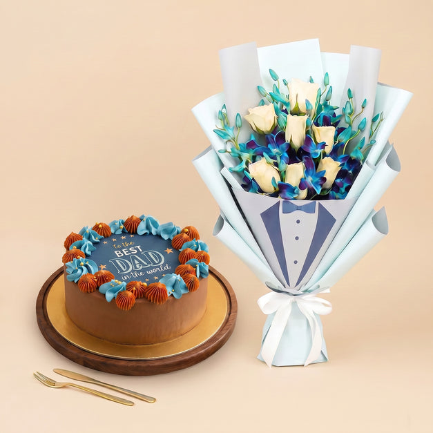 Father's Day Flowers n Cake Combo