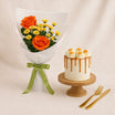 Chrysanthemum & Roses Bouquet n Cake Combo