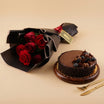 Romantic Cake n Roses Bouquet