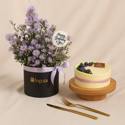 Birthday Wishes Combo | Aster Box n Cake