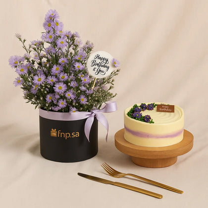 Birthday Wishes Aster Flowers Black Box