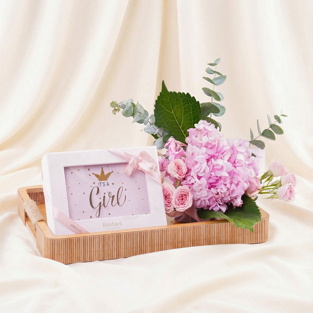 Its A Girl Bostani Chocolate Box N Flower Tray