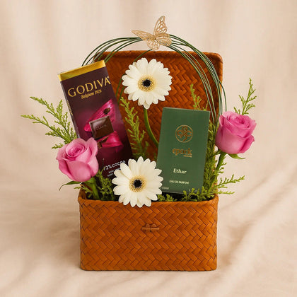 Delight Box | Roses n Cedar Epock Perfume With Godiva Combo