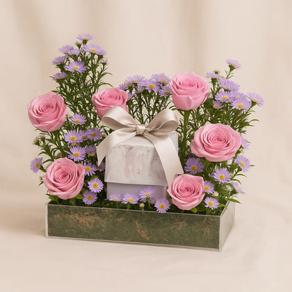 Purple Flowers Tray n Chocolates