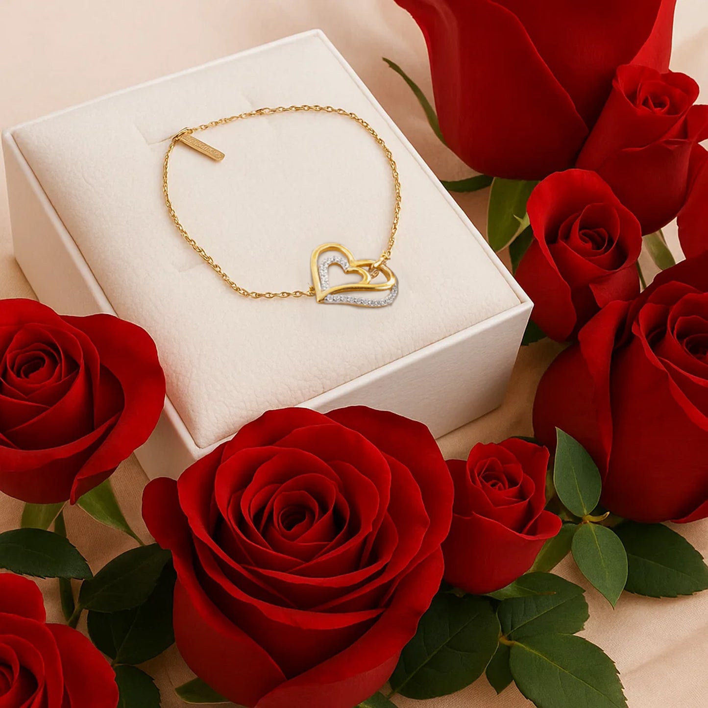 Fontenay Paris Heart Shape Gilded Necklace n Rose Box