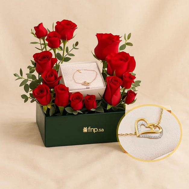Fontenay Paris Heart Shape Gilded Necklace n Rose Box