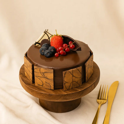 Chocolate Cake with Teddy n Flower Bouquet