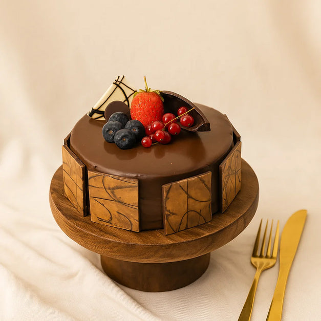 Chocolate Cake with Teddy n Flower Bouquet