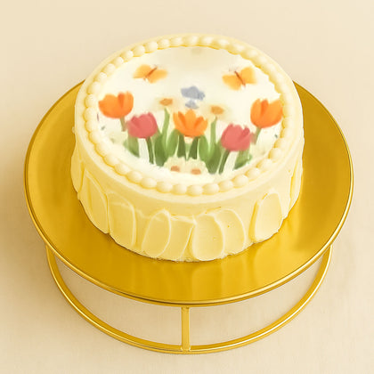 Tulips Beauty Mini Cake n Photo Frame Combo