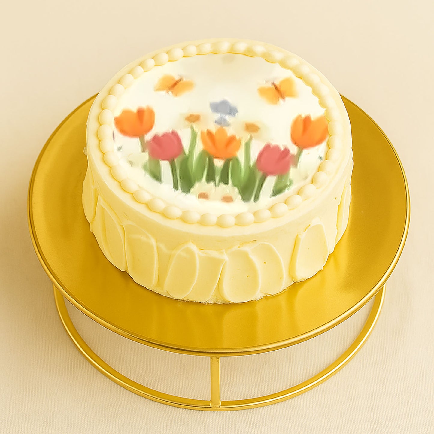 Tulips Beauty Mini Cake n Photo Frame Combo