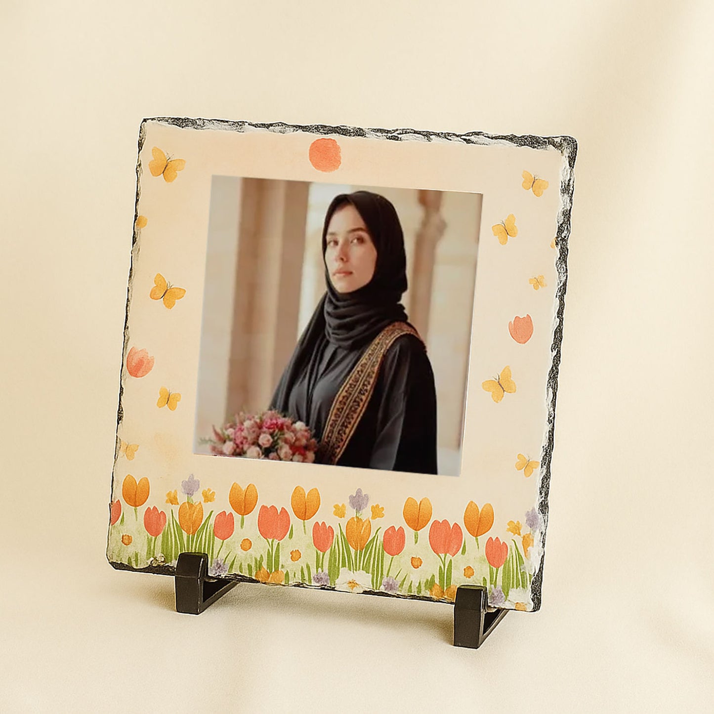 Tulips Beauty Mini Cake n Photo Frame Combo