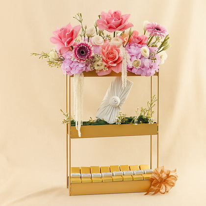 Jadore Dior Perfume For Her With Floral Stand n Chocolates