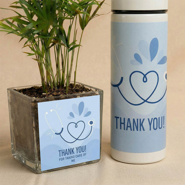 Thank You Doctor Plant & Bottle Gift Set
