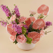 Anthurium & Rose Symphony Flower Vase