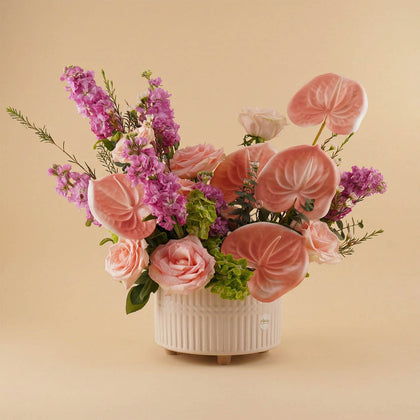 Anthurium & Rose Symphony Flower Vase