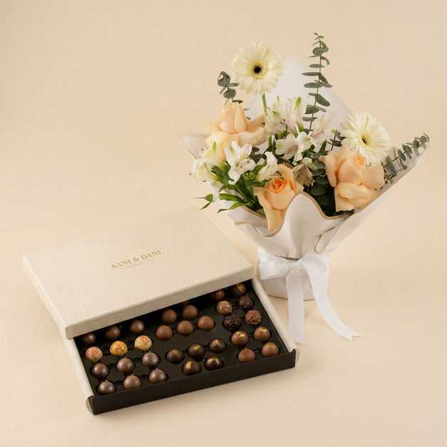 AANI & DANI Chocolates with Rose & Gerbera Bouquet