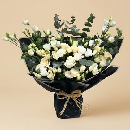 Grandeur in White Flower Bouquet