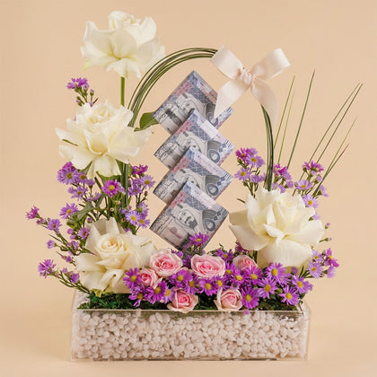 Flowers and Money Arrangement SAR2000