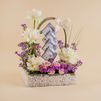 Flowers and Money Arrangement SAR2000