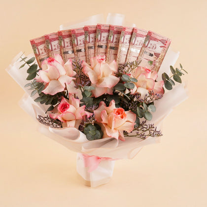 Beautiful Roses and 1000 SAR Money Bouquet