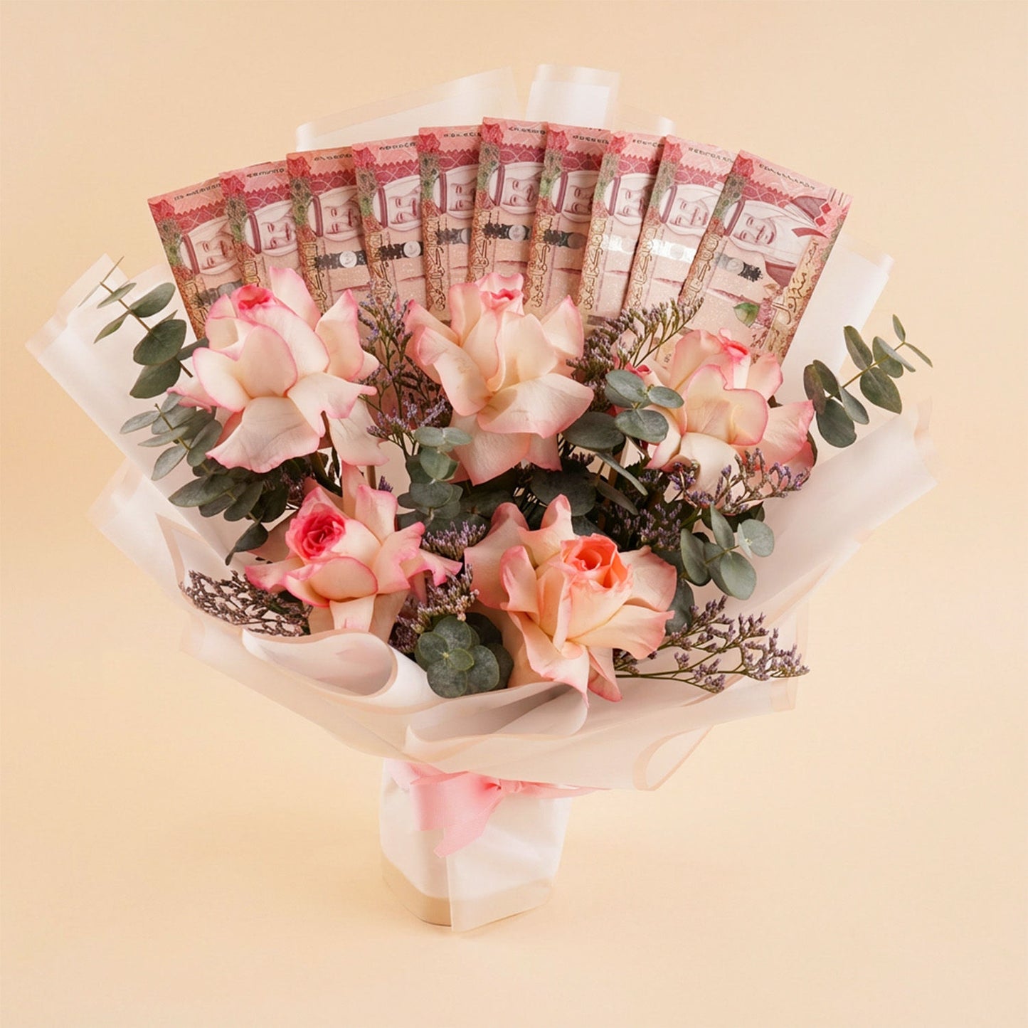 Beautiful Roses and 1000 SAR Money Bouquet