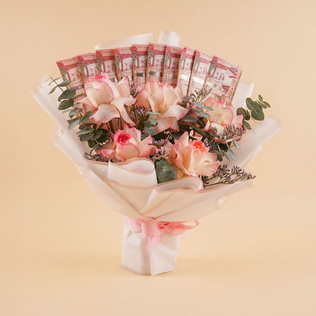 Beautiful Roses and 1000 SAR Money Bouquet