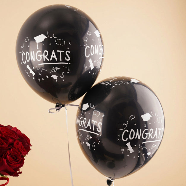 Graduation Celebration Roses Balloon & Bostani Chocolate