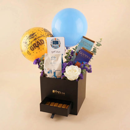 Chocolates Balloons and Nuts Graduation Hamper