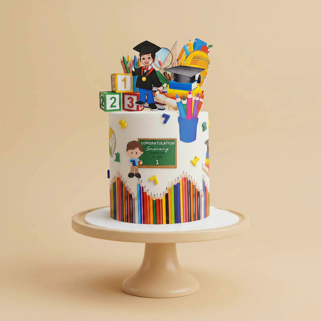 School Graduation Success Red Velvet Cake