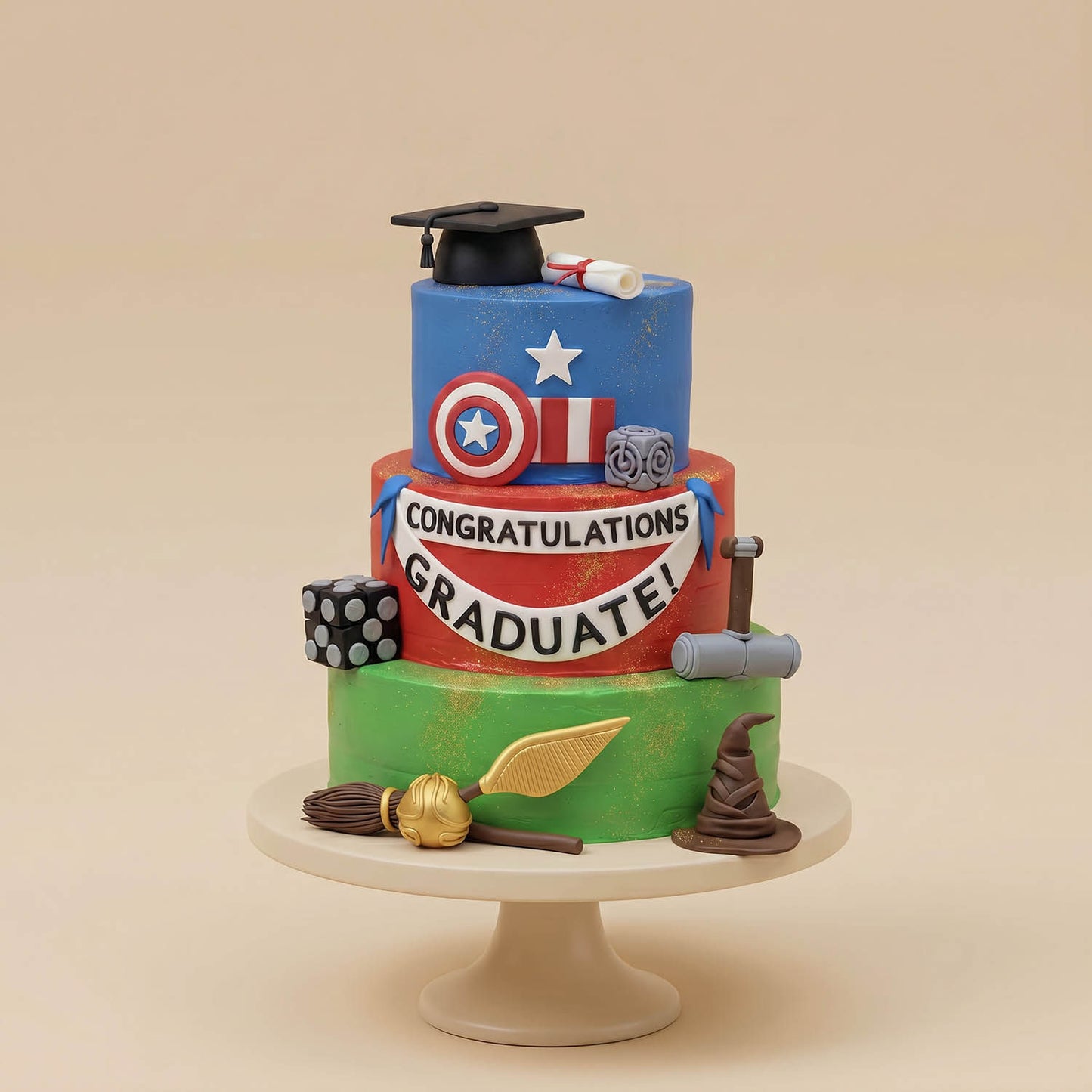 Congratulation Graduation Avengers Fun Cake
