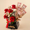 Red Roses Rochers and SAR500 Money Arrangement